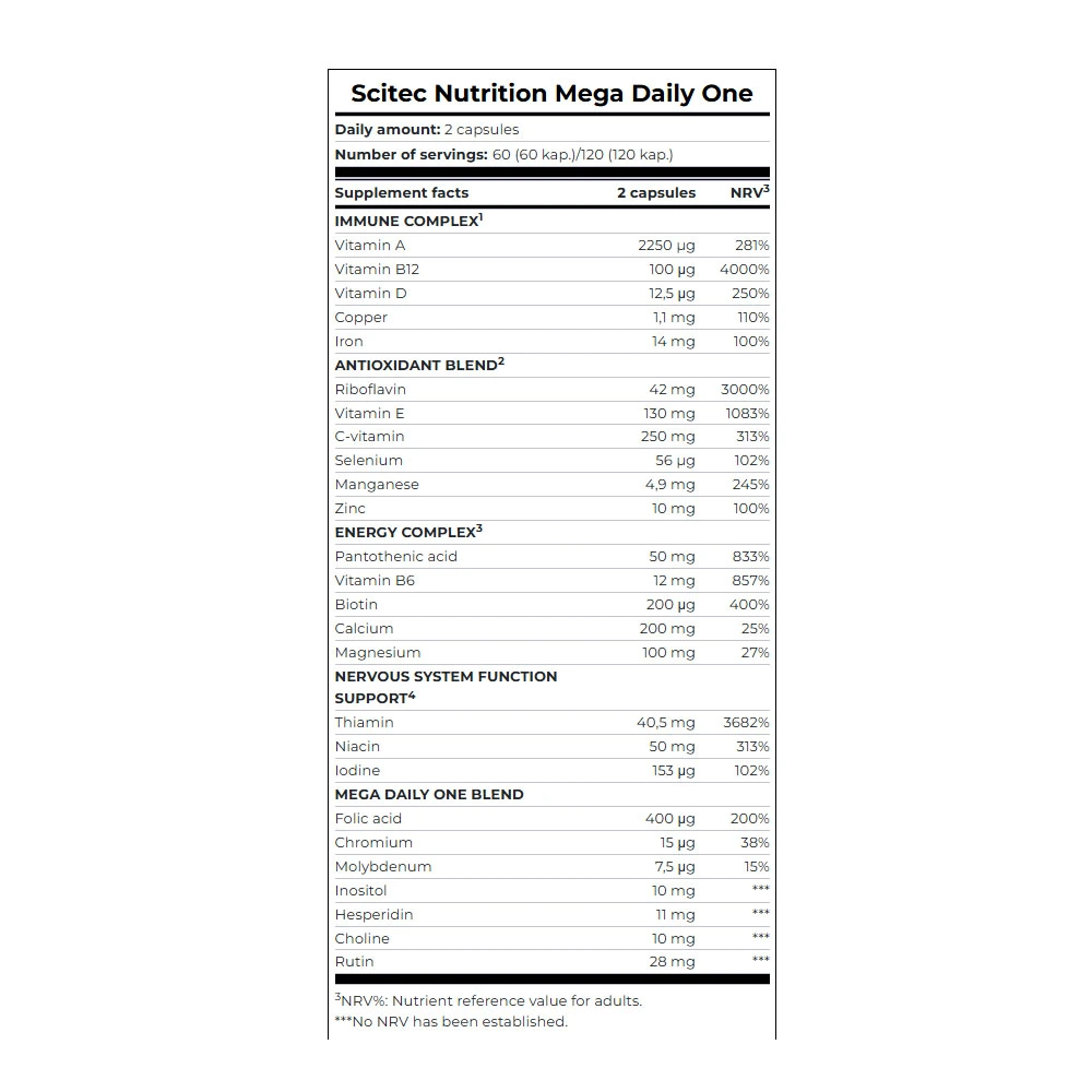 MEGA DAILY ONE 60 CAPSULES